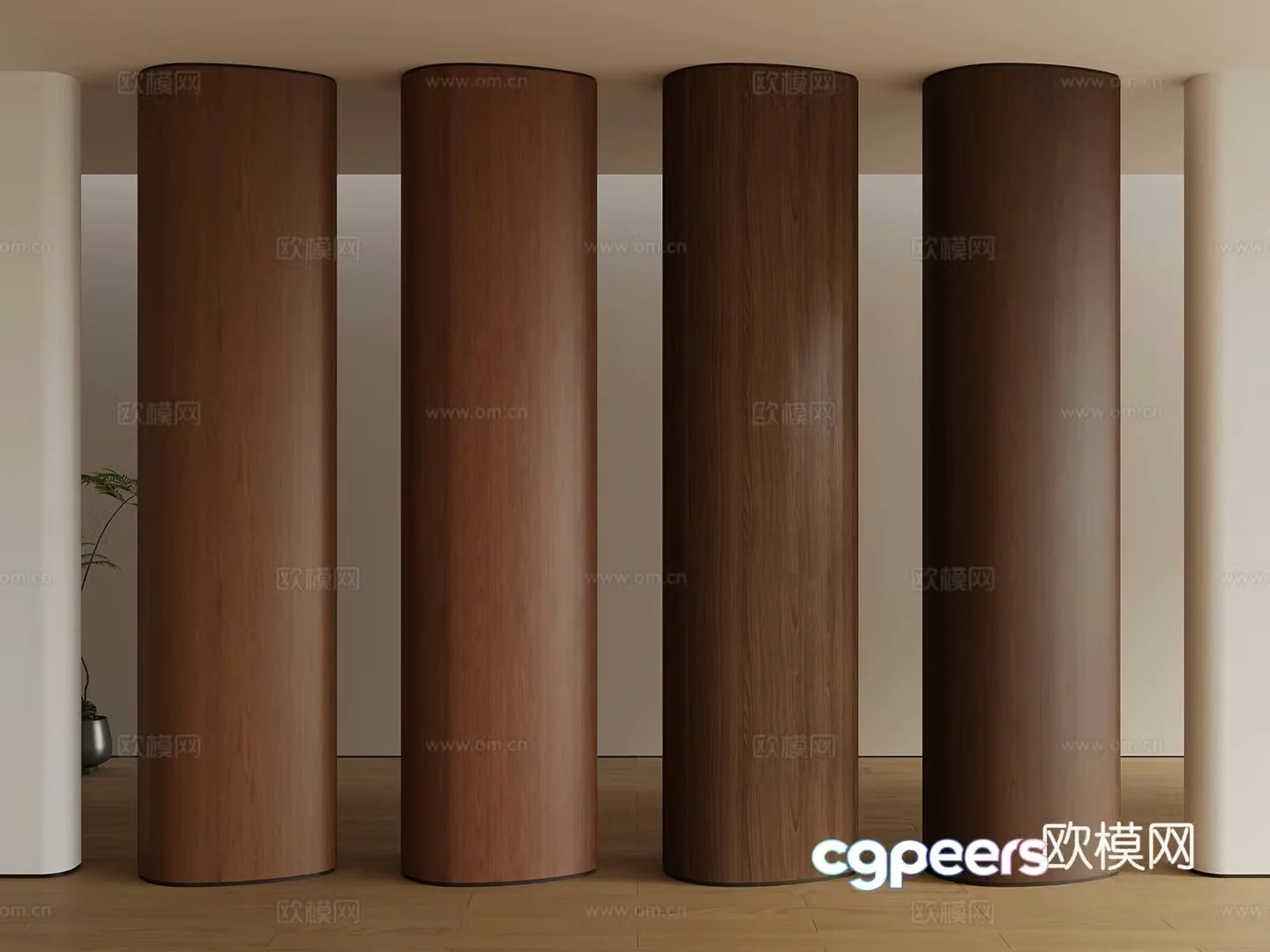 Modern medieval wall wall wood veneer walnut cherry oak ash 3d model
