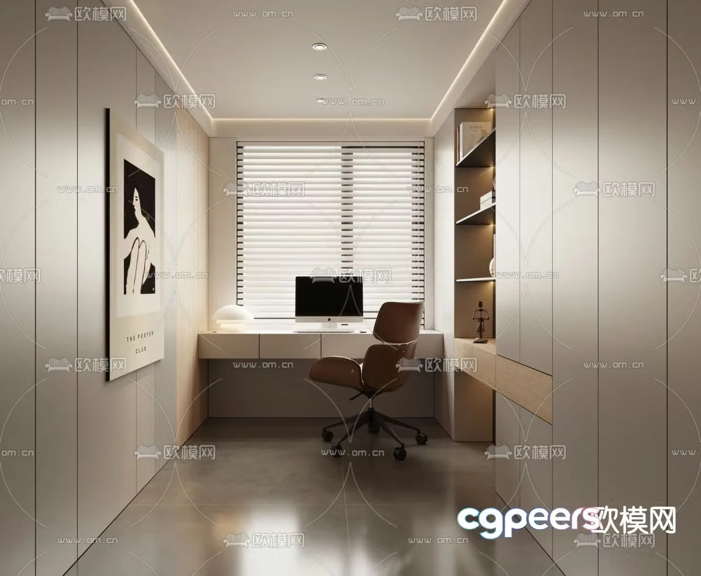 Modern study 3d model