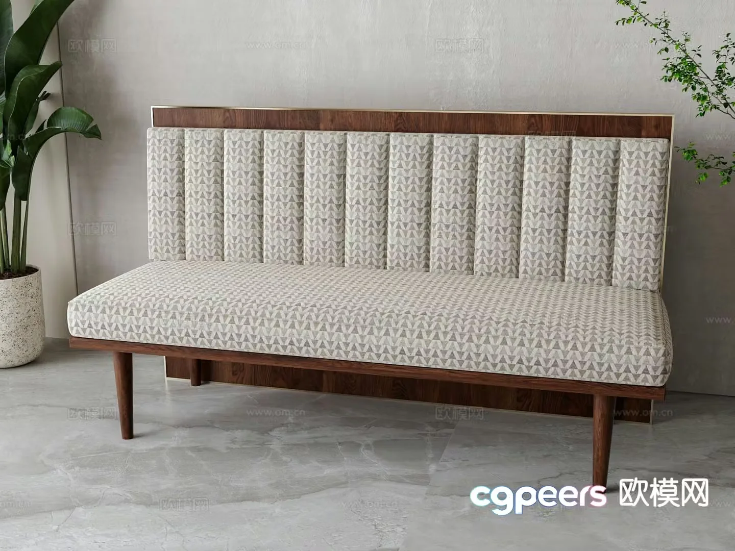 Card seat sofa backrest sofa 3d model