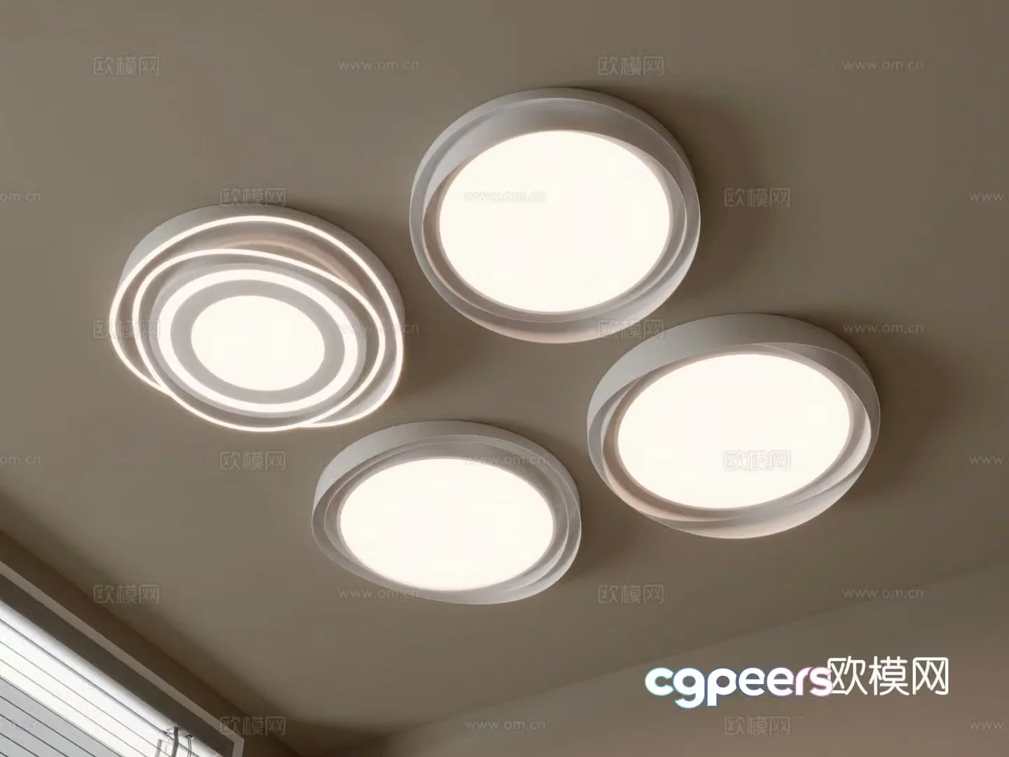 Modern geometric ceiling lamp 3d model