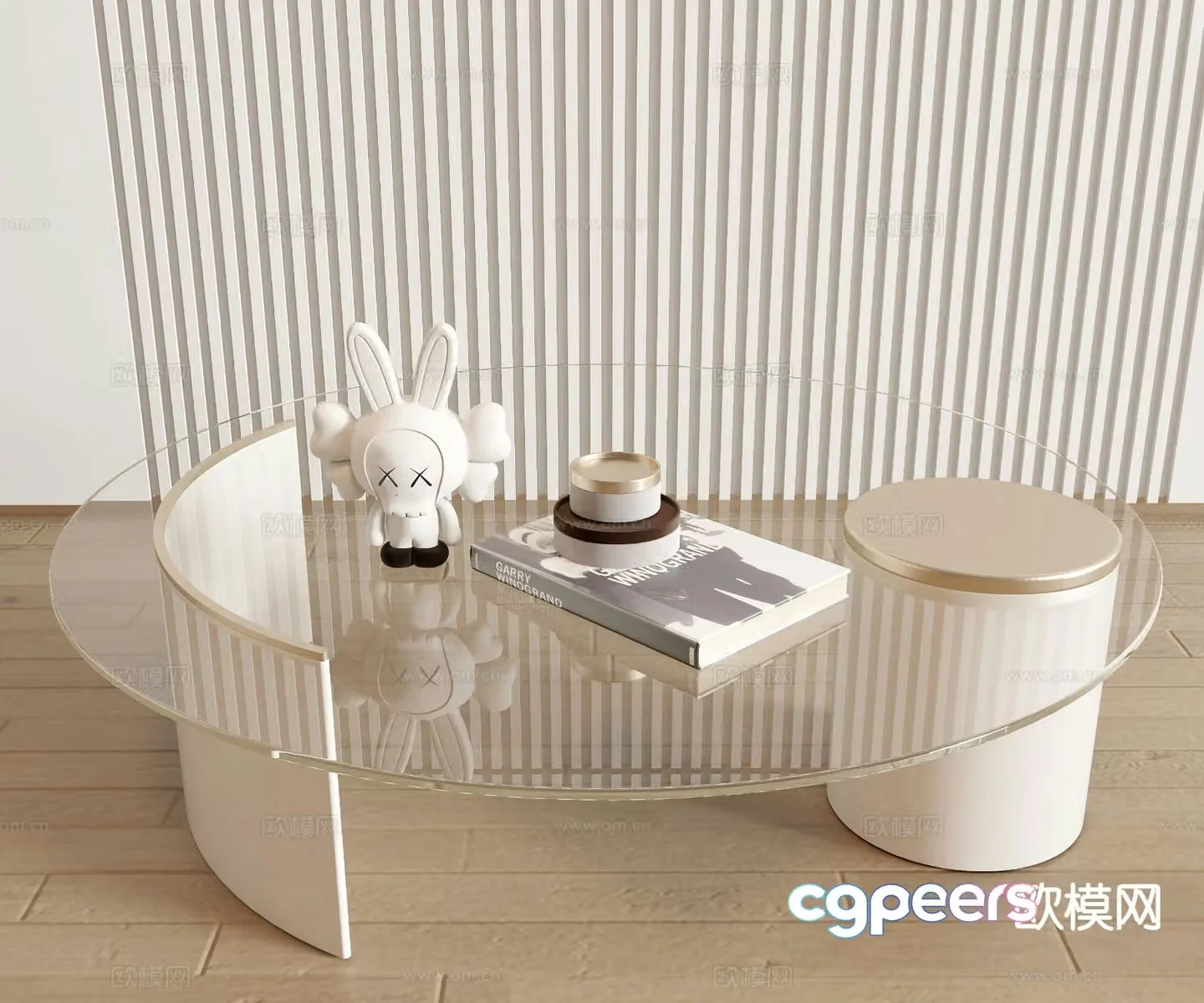 Modern glass coffee table 3d model