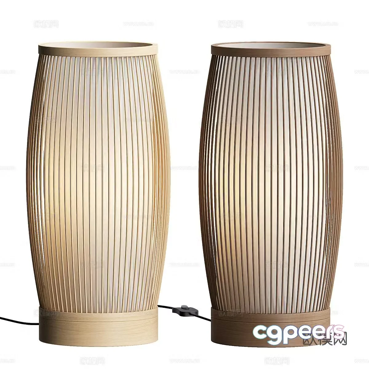 New Chinese column table lamp 3D model