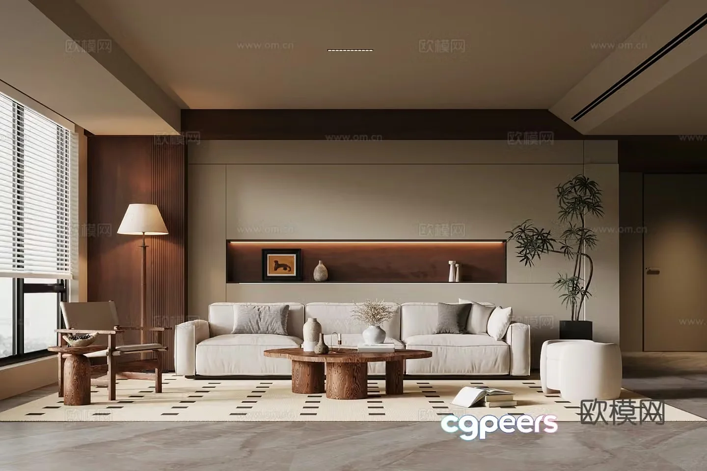 Middle-aged living room sofa silence combination 3D model