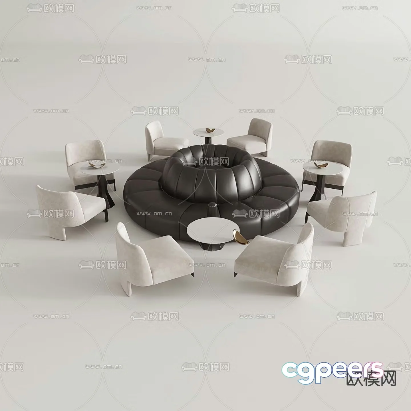 Office sofa lobby sofa public sofa 3d model