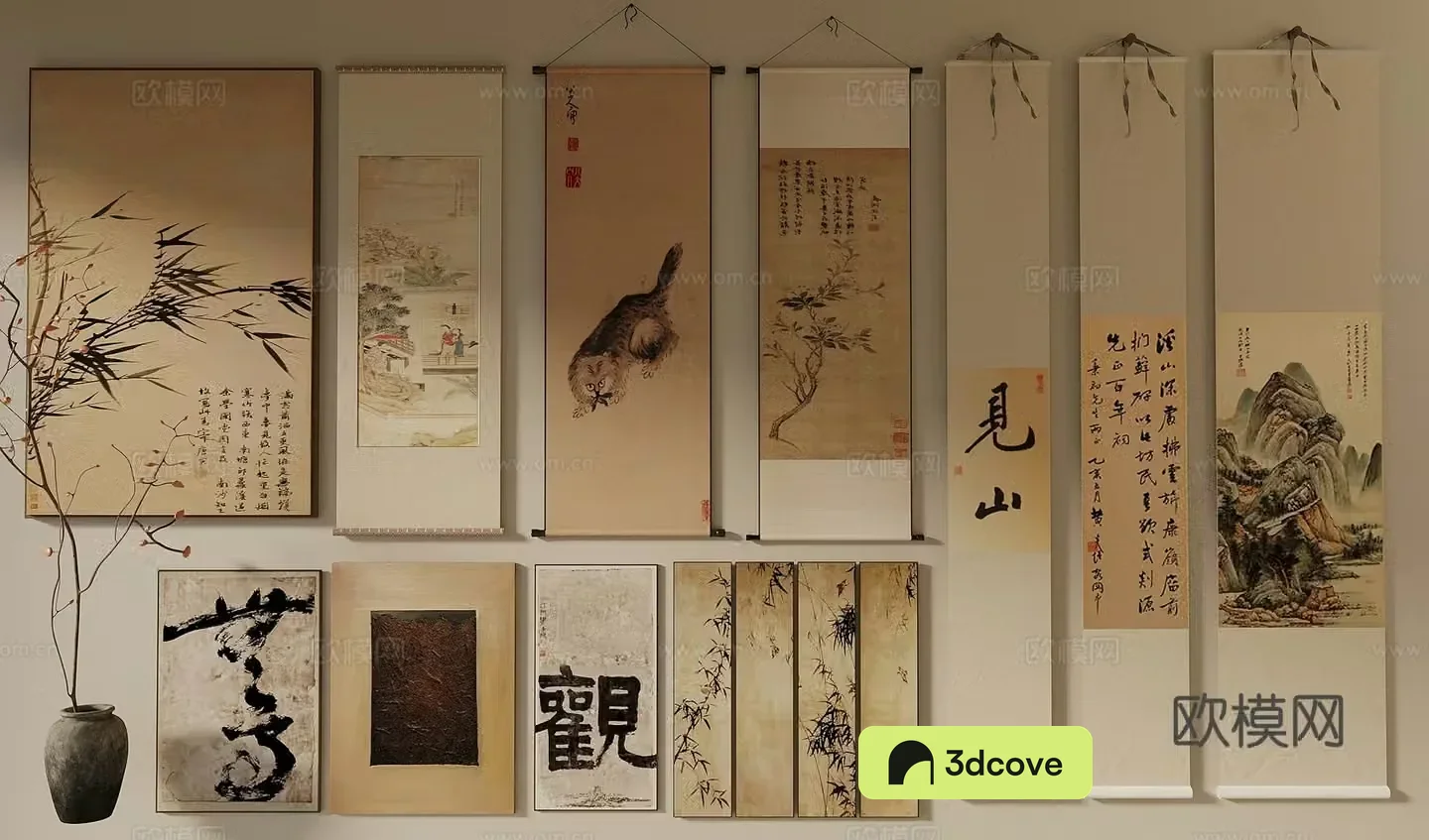 Song style new stroke hanging paintings landscape paintings ink paintings calligraphy and paintings