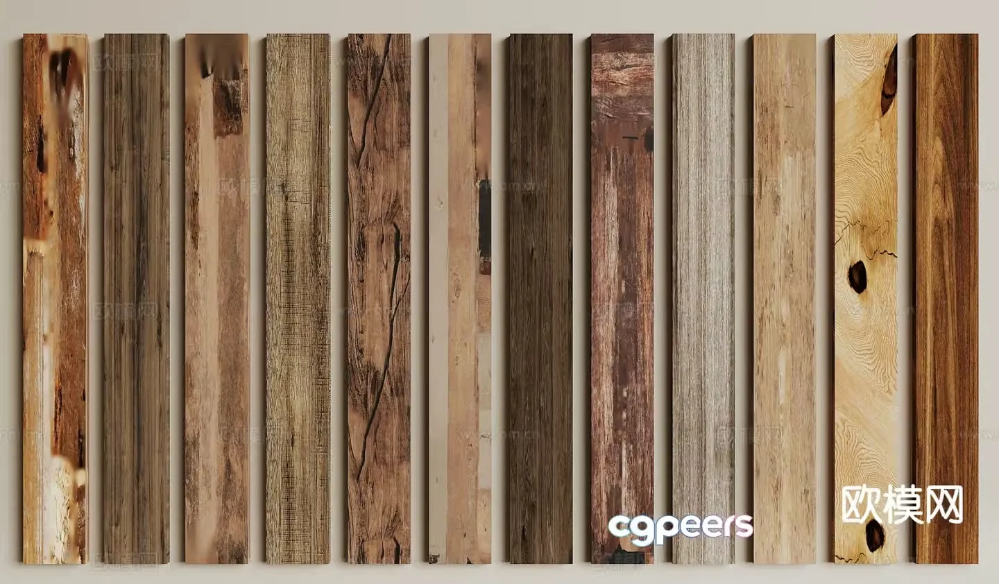 Old wood wooden strips wood blocks plank 3d model