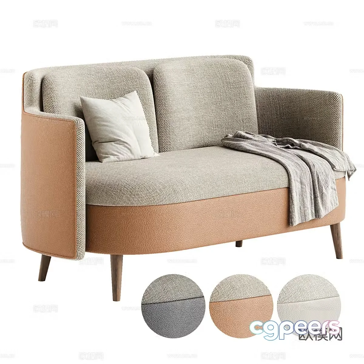 New Chinese style light luxury ROUT casual sofa 3D model