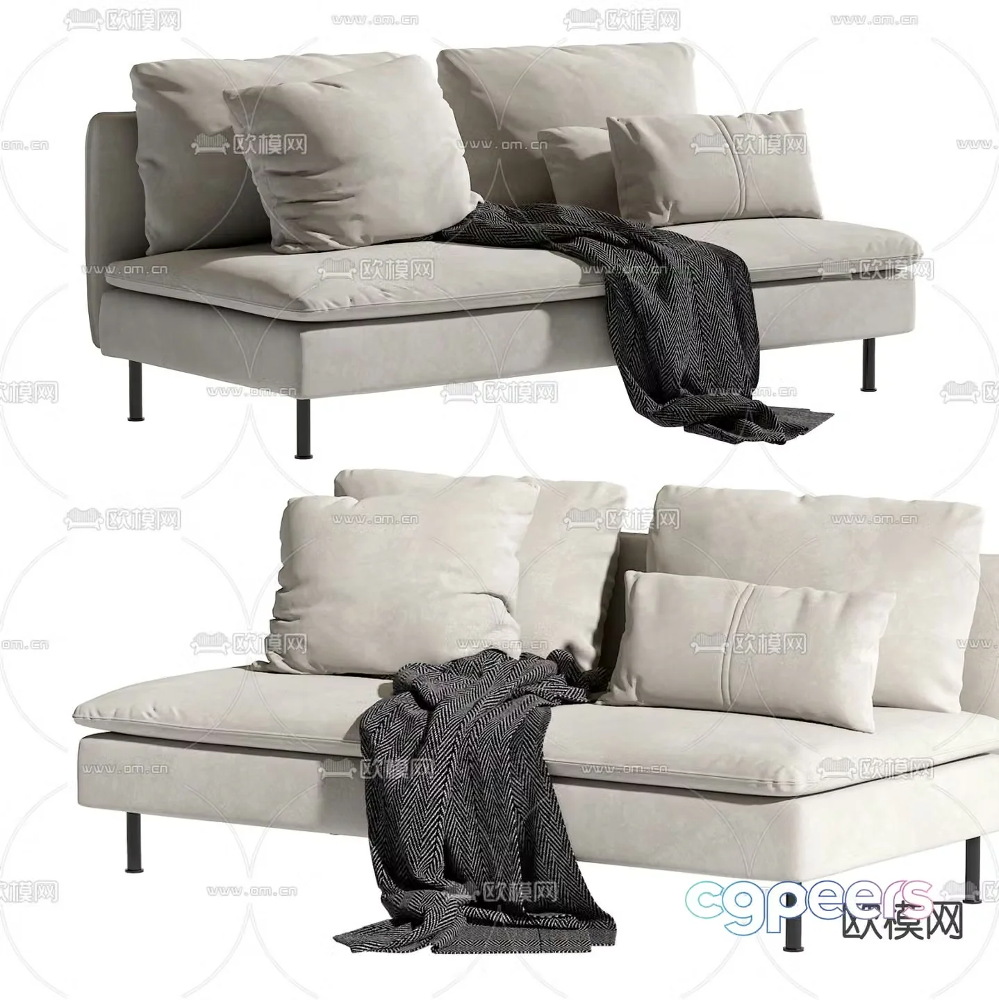 Double sofa 3d model