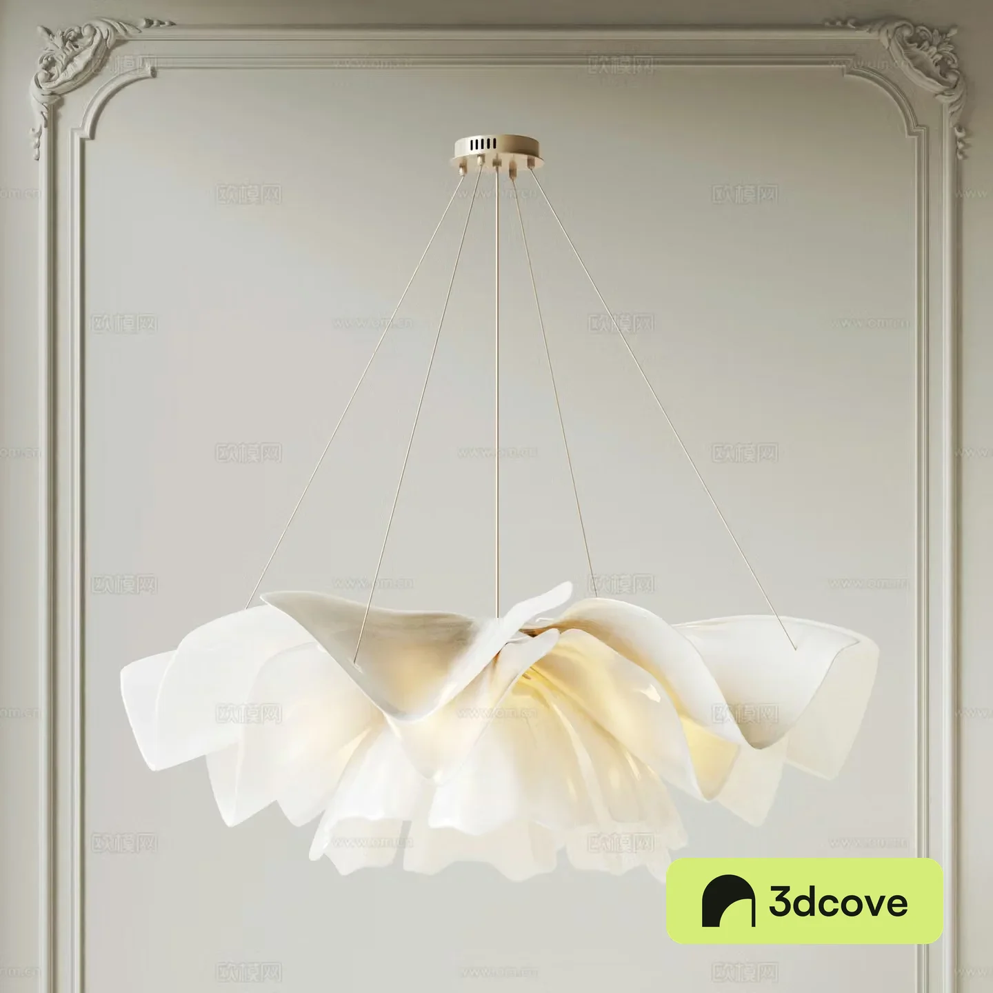 Modern French Cream Style Petal Chandelier