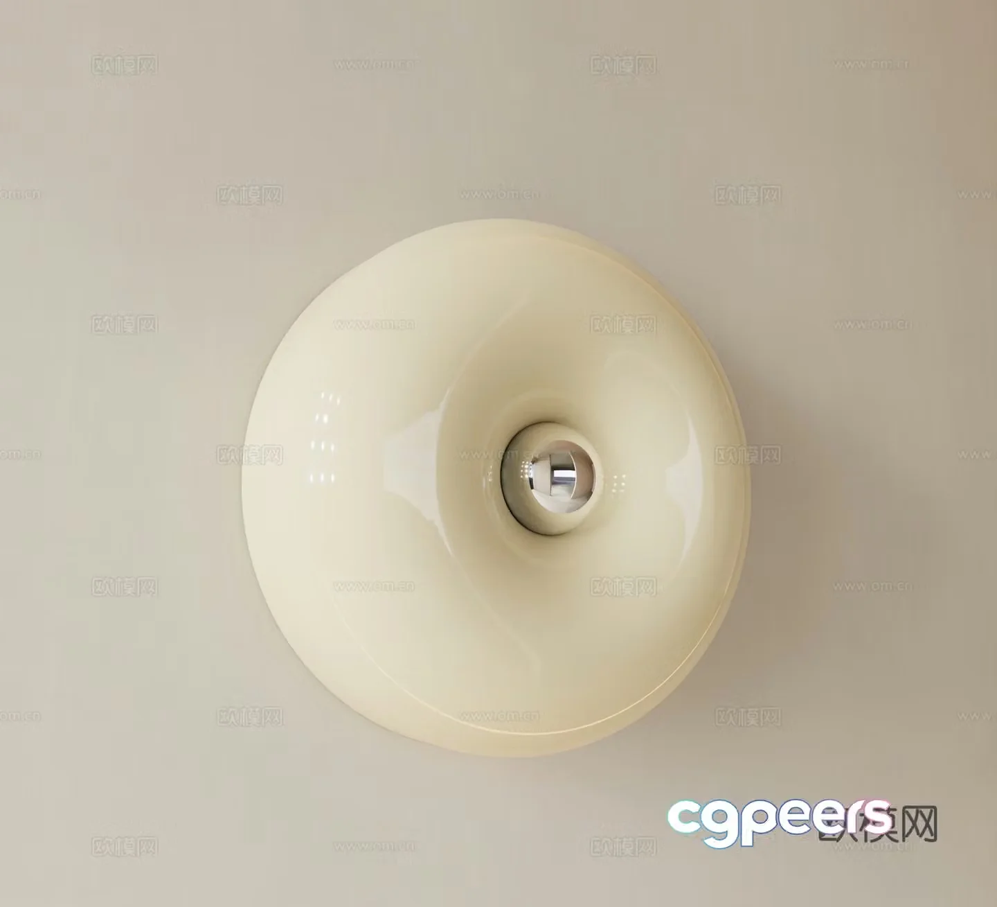 Cream style wall lamp round wall lamp 3d model