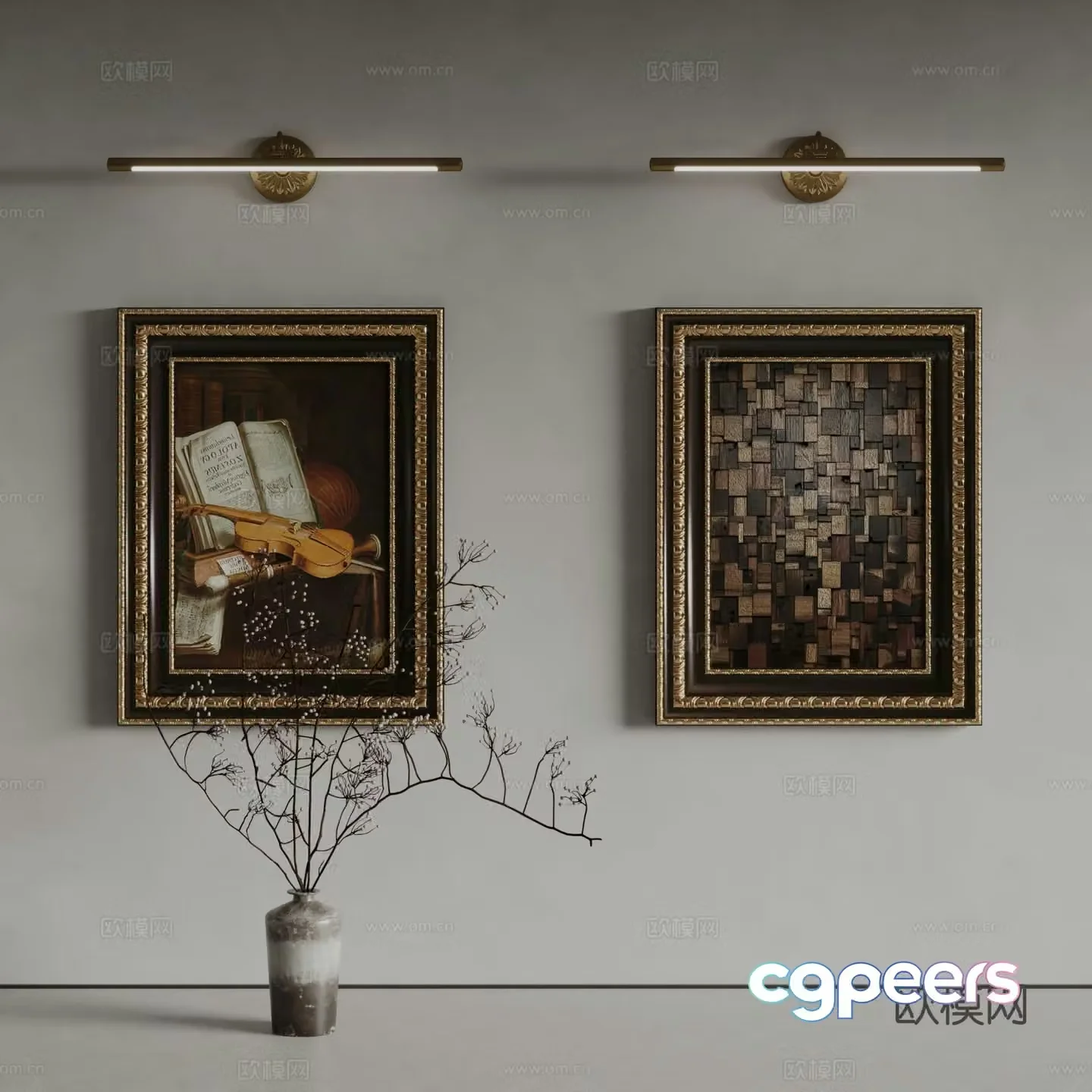 HERMES European decorative painting retro painting hanging painting 3D model