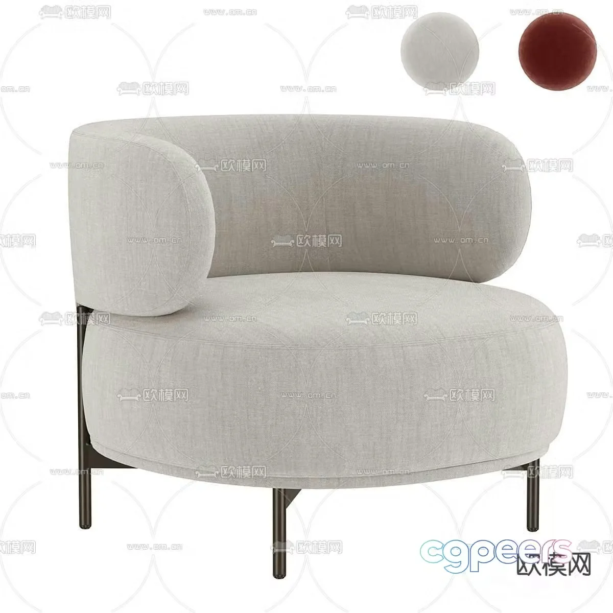 Akkiko lounge modern sofa chair leisure chair 3d model