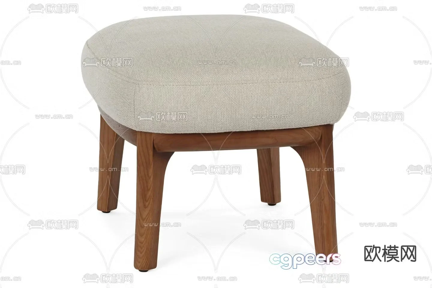 Sofa stool footrest stool wooden stool 3d model