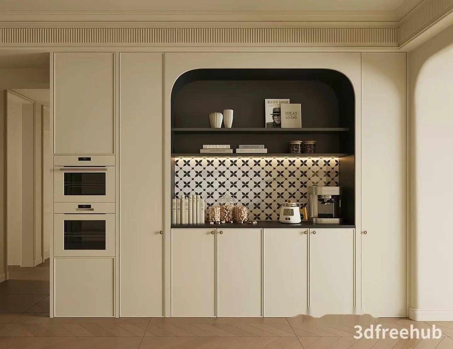 Modern Kitchen Design 3D Model – 21810 – VRAY Render