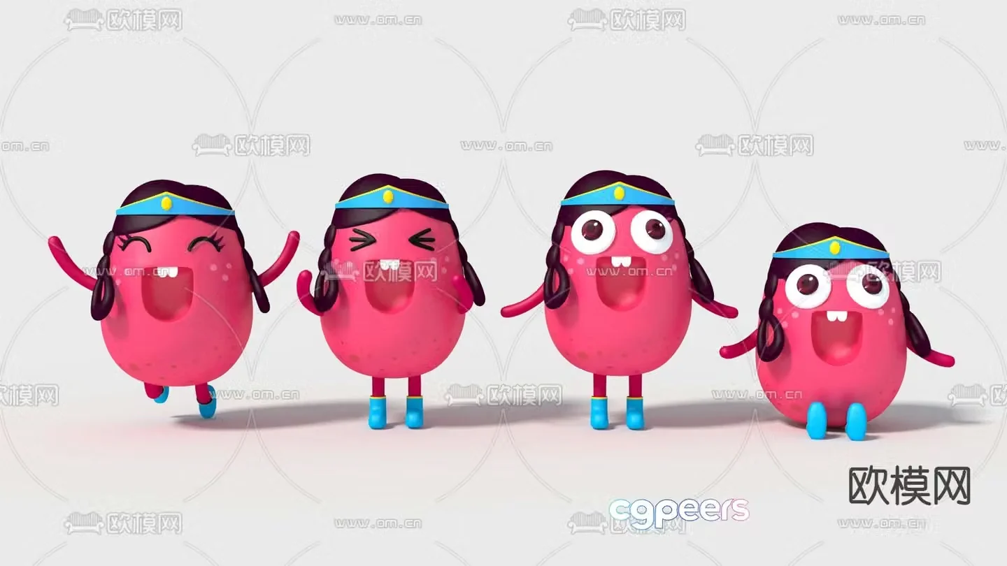 Modern cartoon red potato toy 3d model