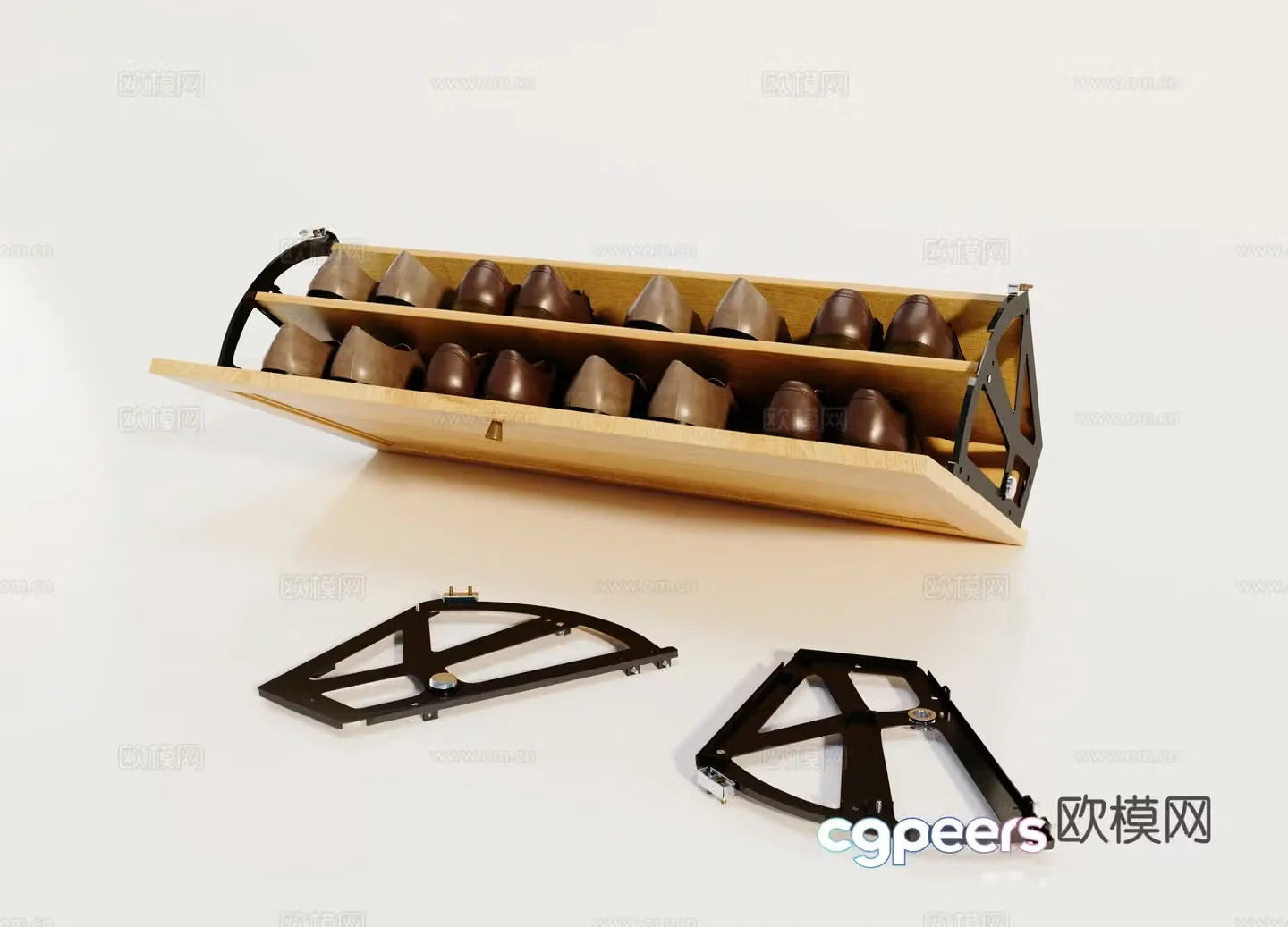 Shoe cabinet turntable hardware 3D model
