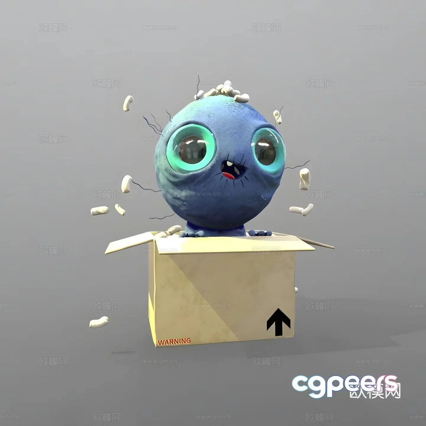 Box trendy toy cute monster 3d model
