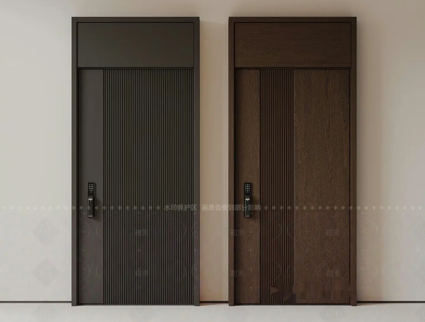 A Pair Of Brown Doors 3D Model – 12779 – VRAY Render