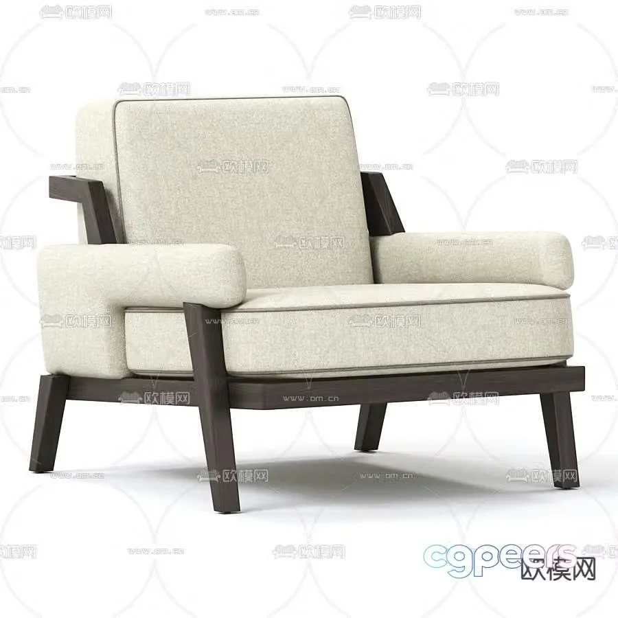Giorgetti modern fabric lounge chair 3d model