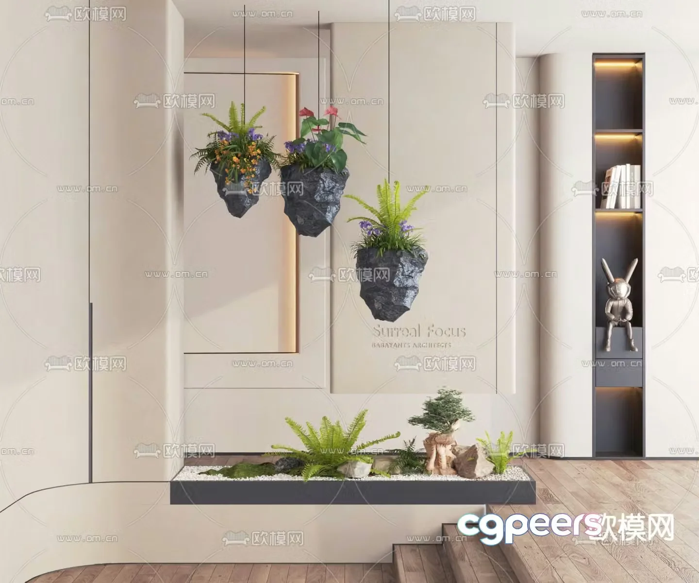 Entrance entrance landscape indoor landscaping 3d model