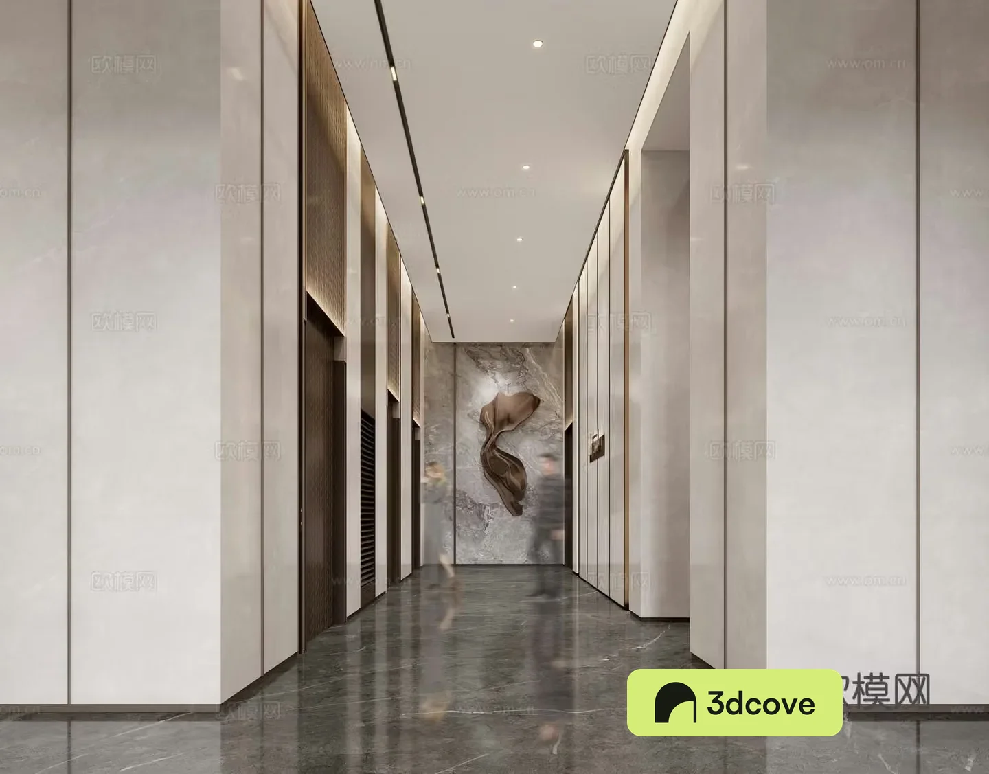 Modern elevator hall corridor