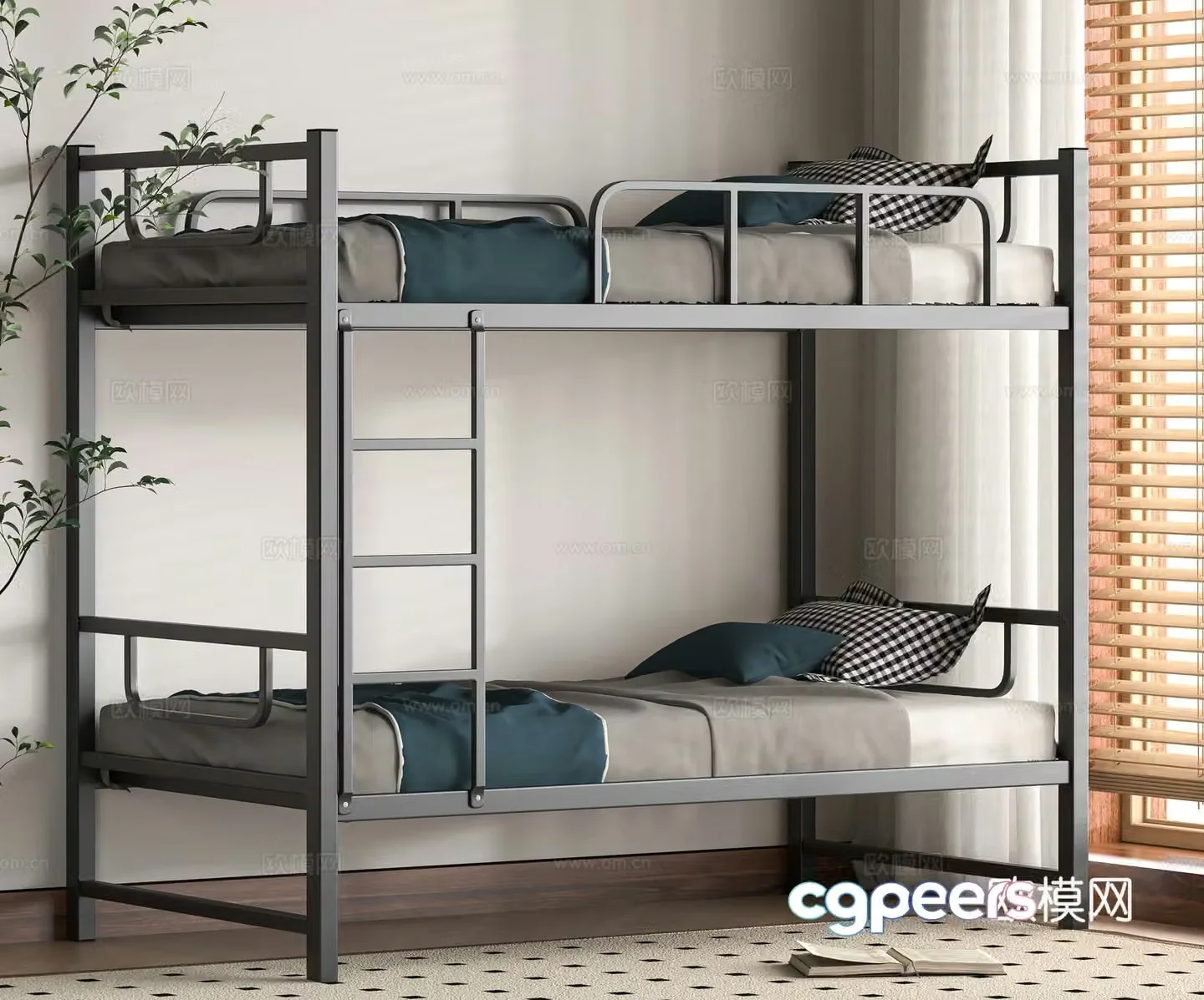 Modern 3D model on and off bed
