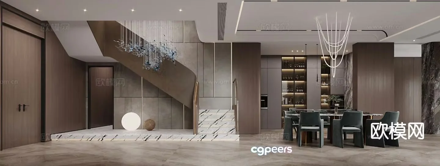 Light luxury restaurant 3D model