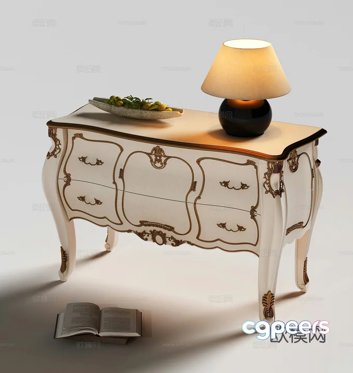 American entryway cabinet 3D model