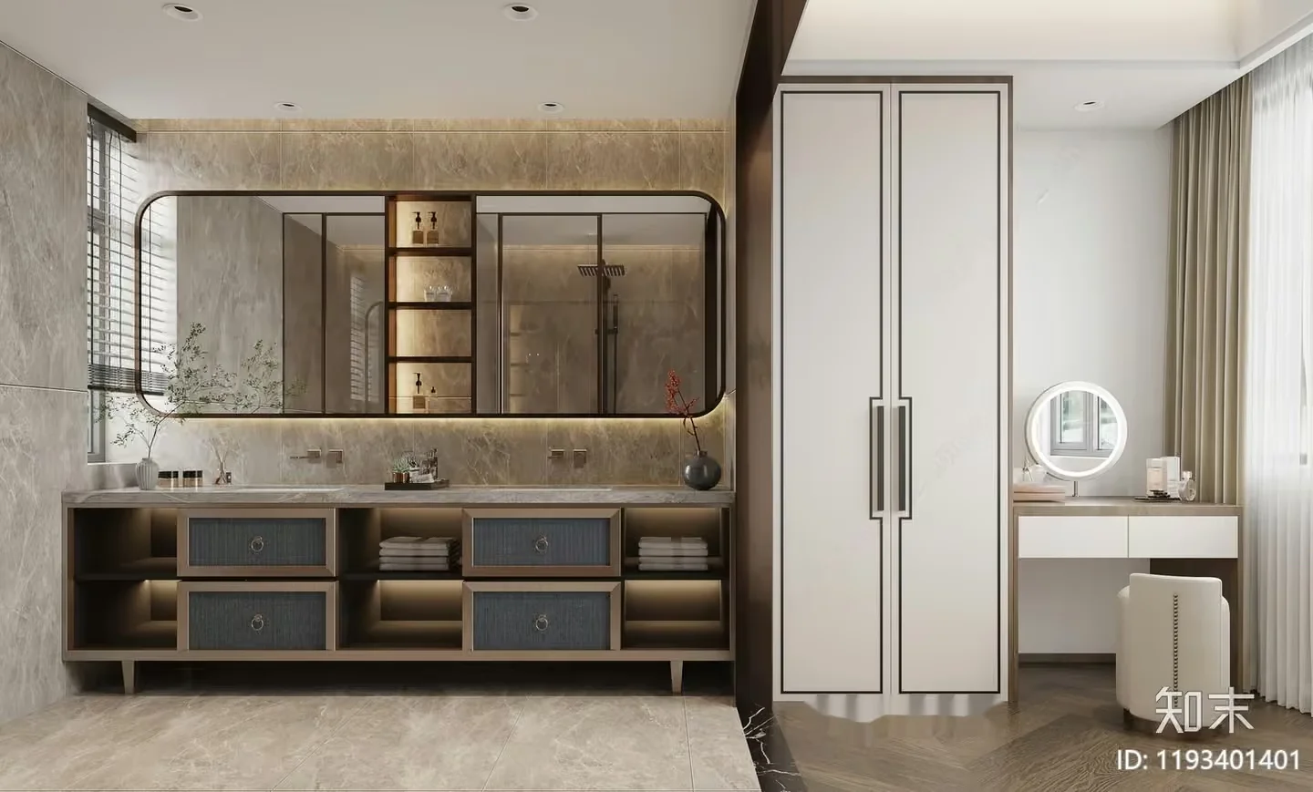 Modern Bathroom Vanity 3D Model – 10151 – VRAY Render