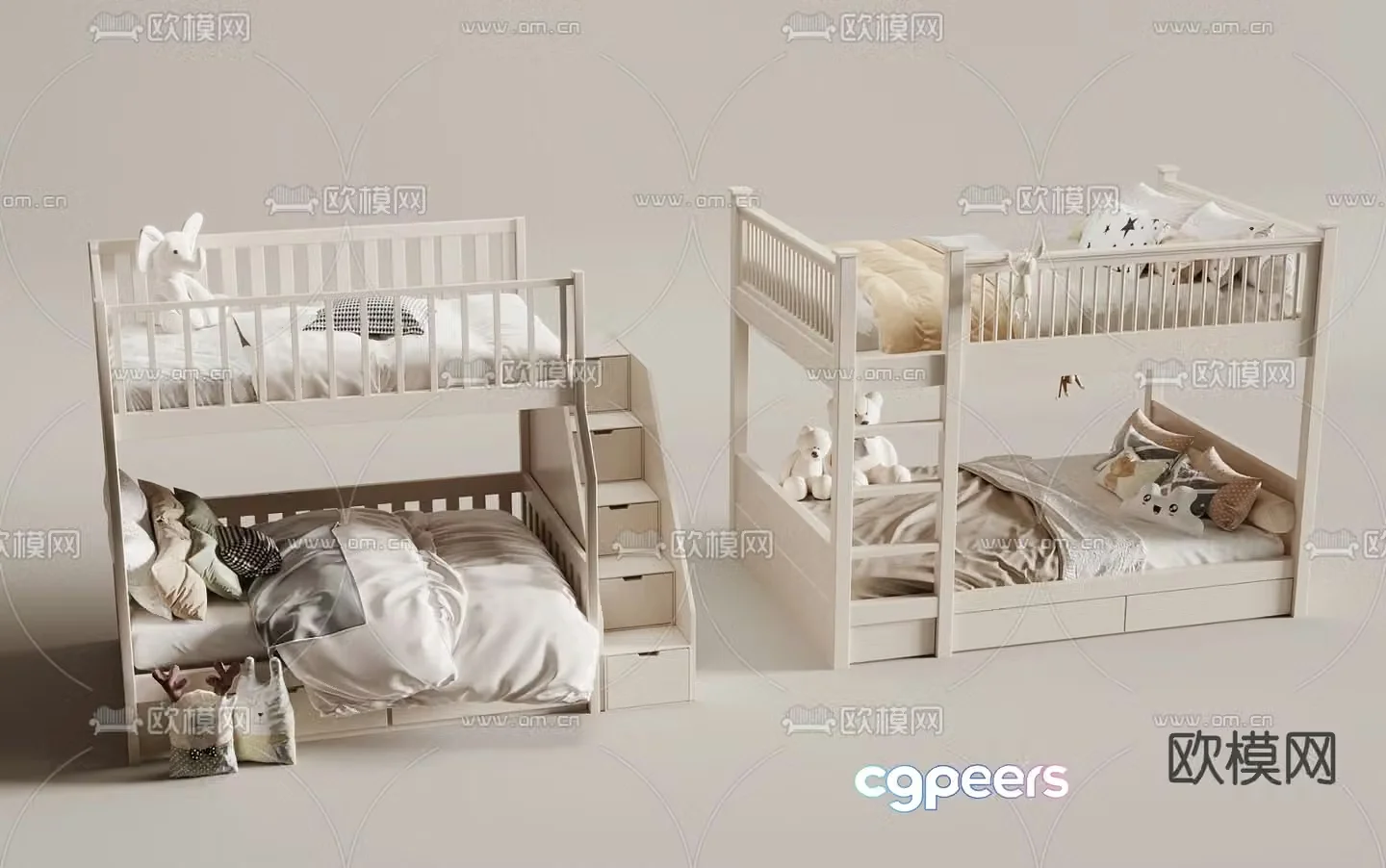 Children’s bed bunk bed 3d model