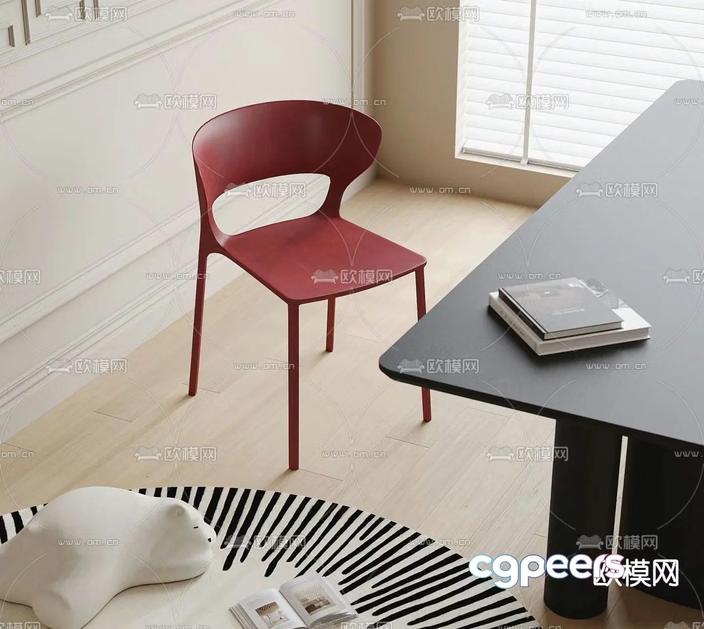 Modern dining chair single chair 3d model