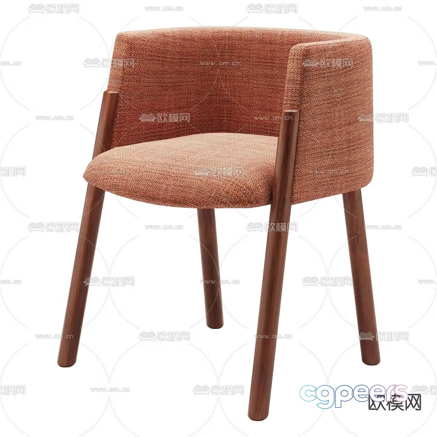 Cassina modern coral orange chair 3d model