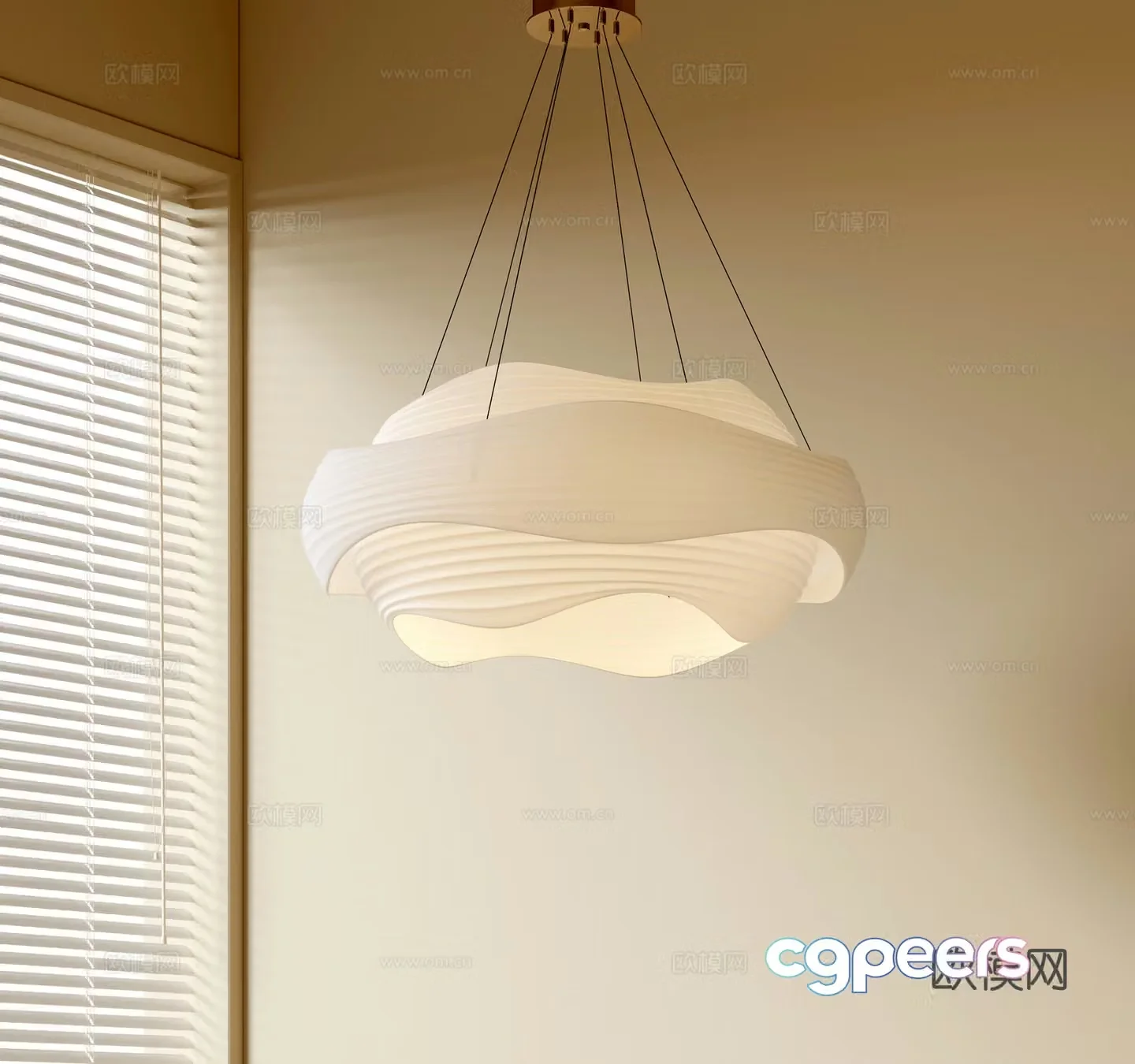 Modern minimalist chandelier cream style chandelier chandelier study lamp combination dining room lamp 3d model