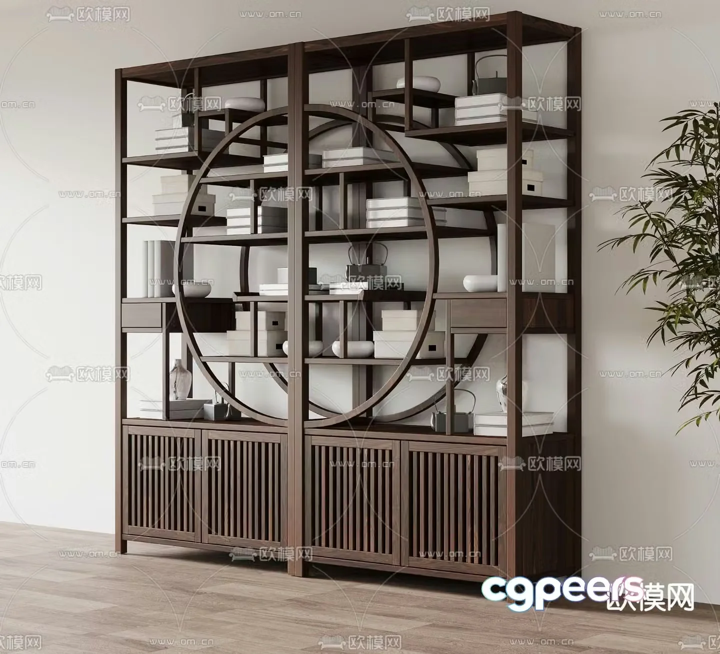 New Chinese style antique shelf storage rack 3D model