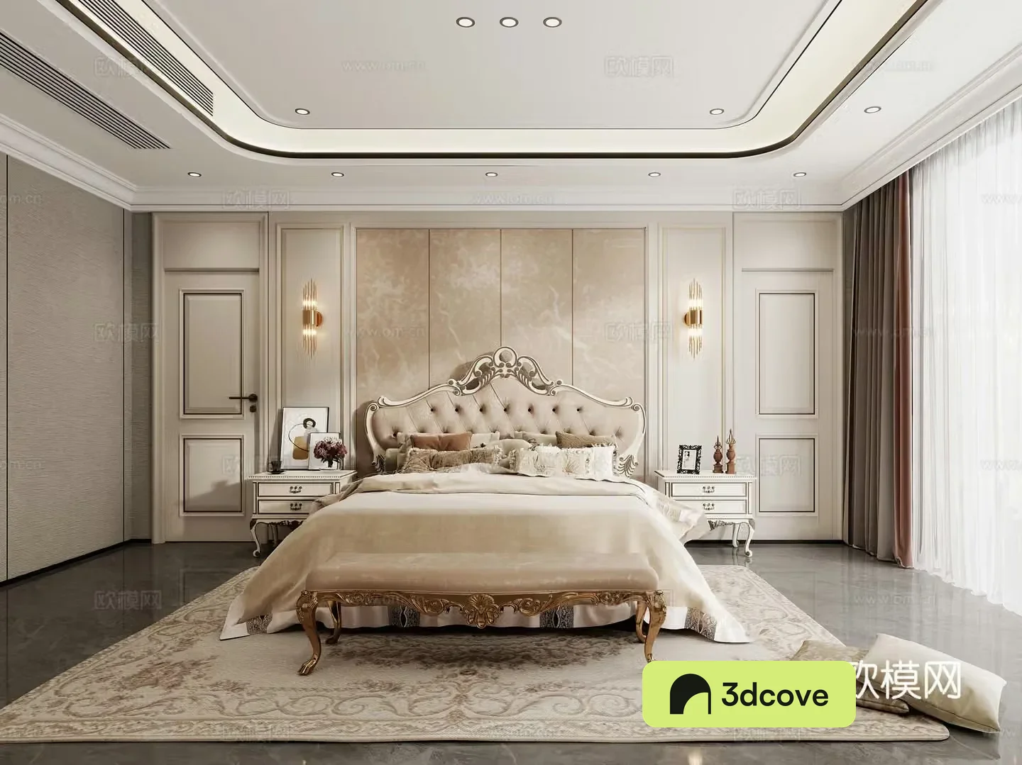 Simple European bedroom