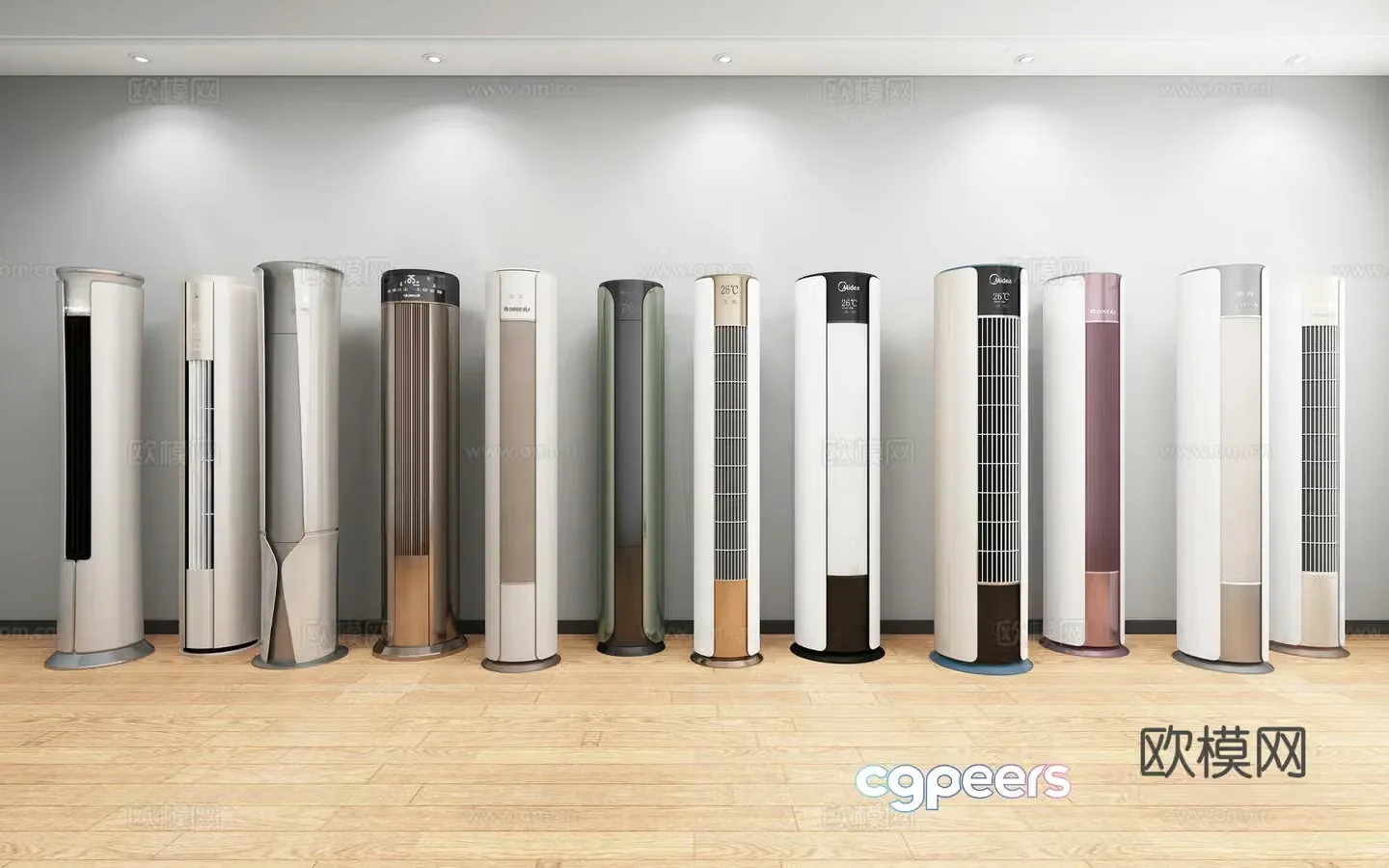 Vertical air conditioner cabinet 3D model