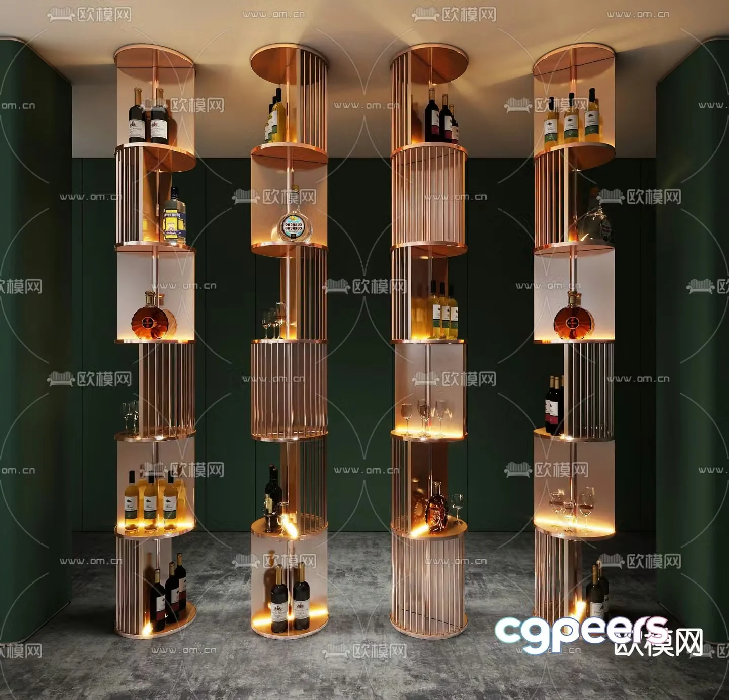 Red wine rack red wine display sales wine rack 3d model