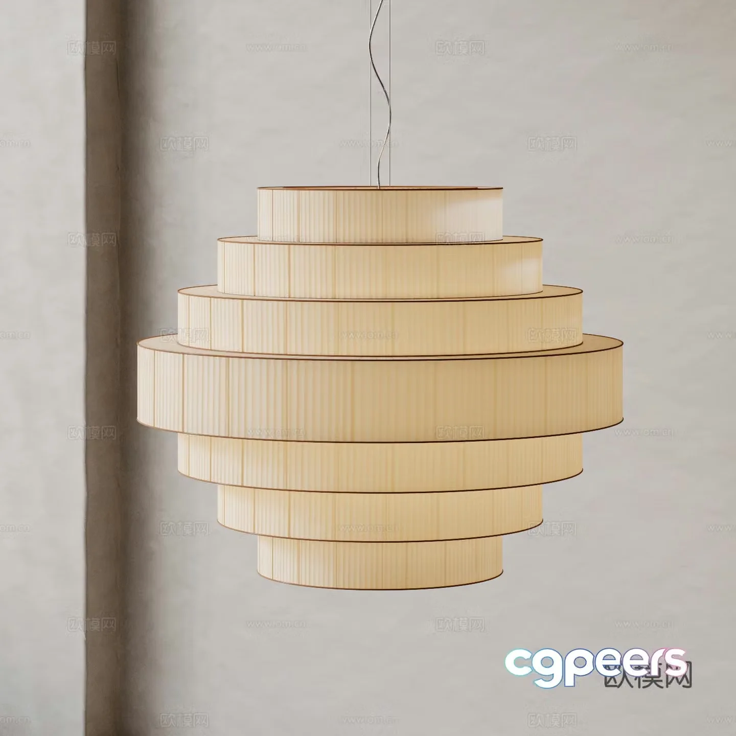 Wasabi Chandelier Lantern Japanese Chandelier New Chinese Chandelier Song Chandelier Paper Chandelier 3D Model