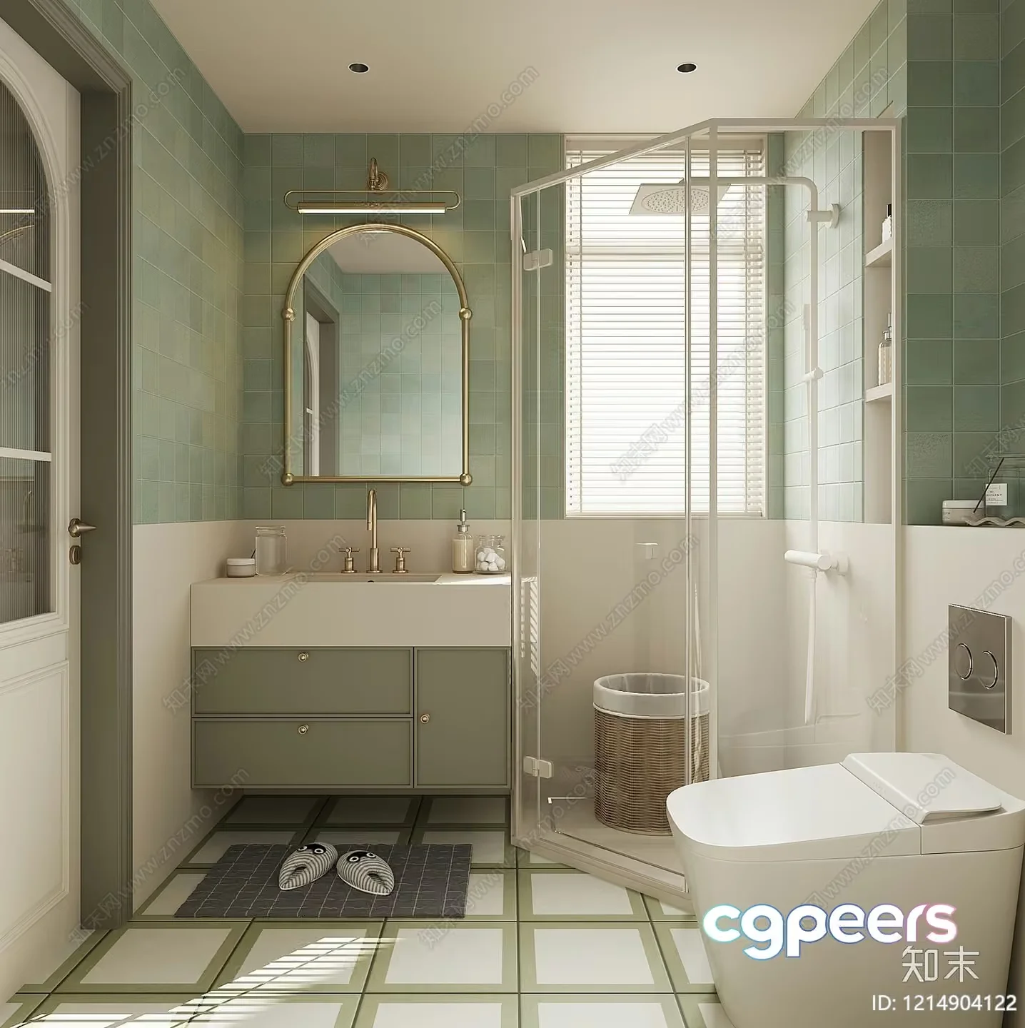 A Modern Bathroom 3D Model – 11934 – VRAY Render