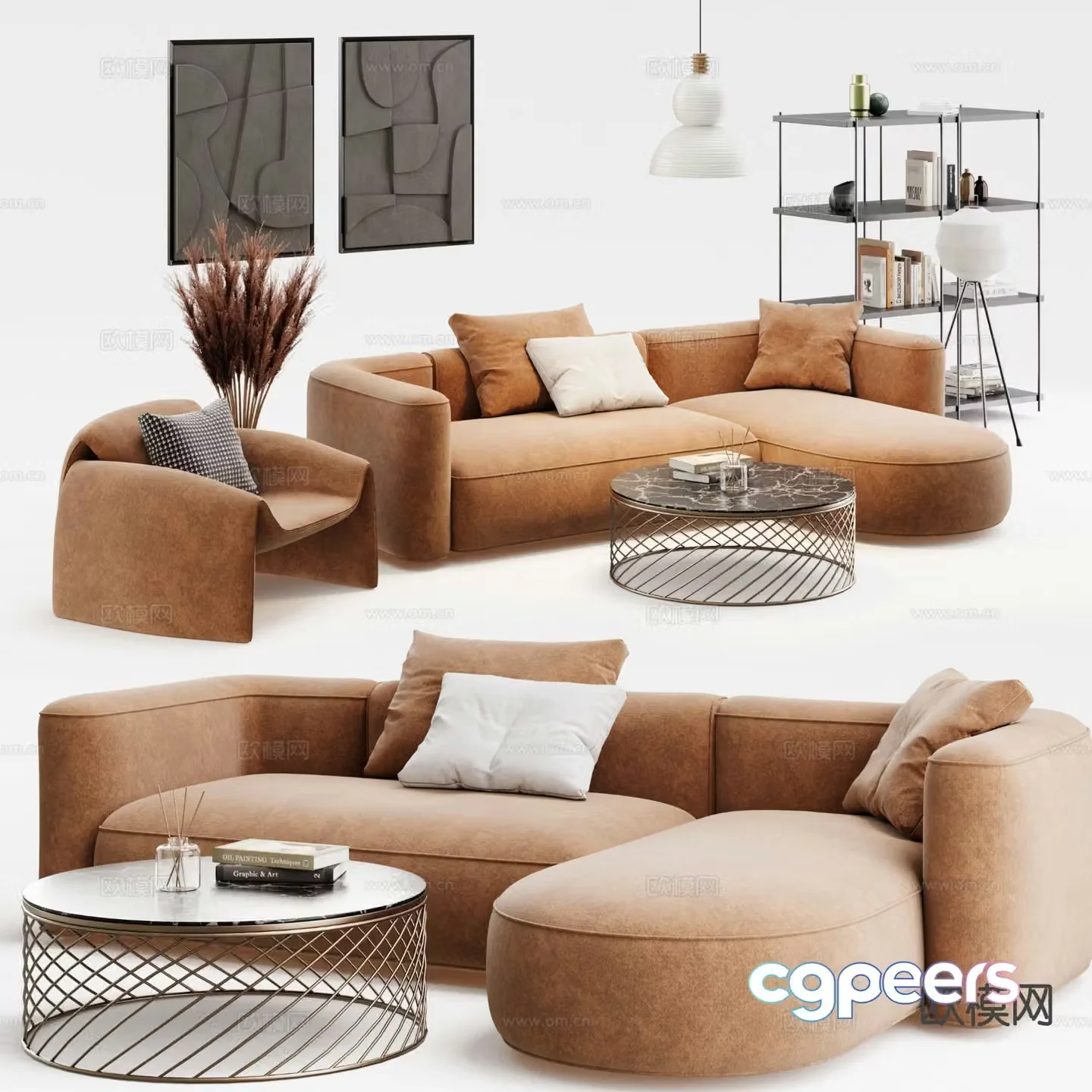 Modern modular sofa corner sofa 3d model