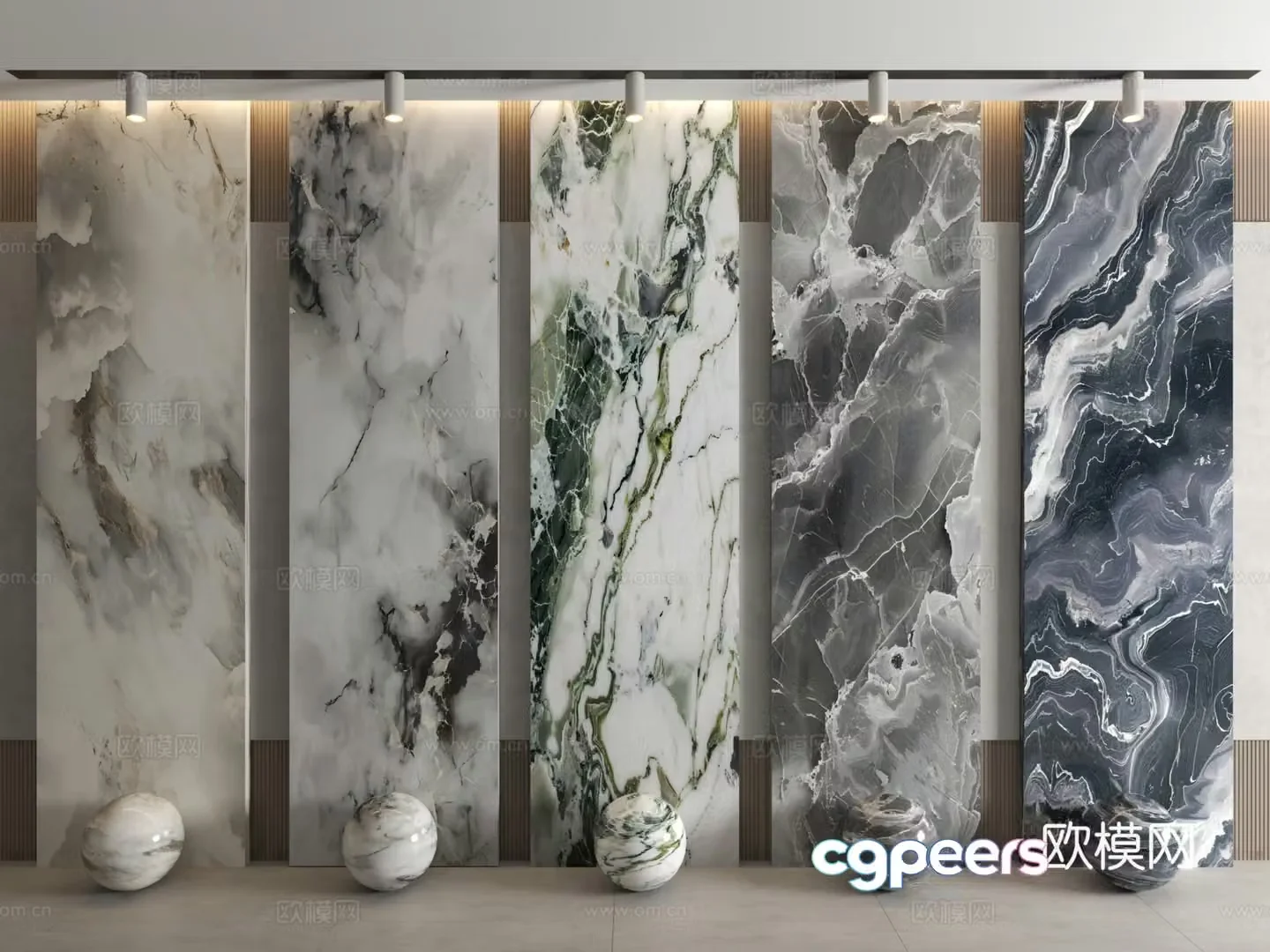Modern stone marble stone slab cultural stone veneer 3d model