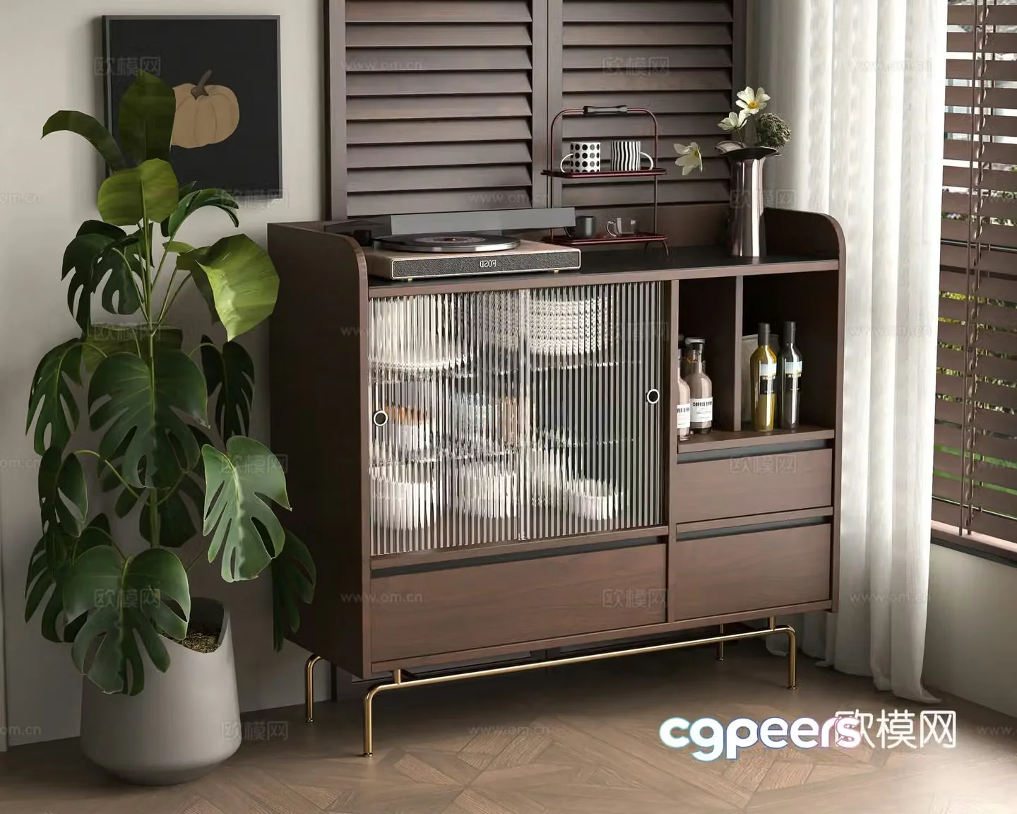 Middle-aged sideboard 3D model