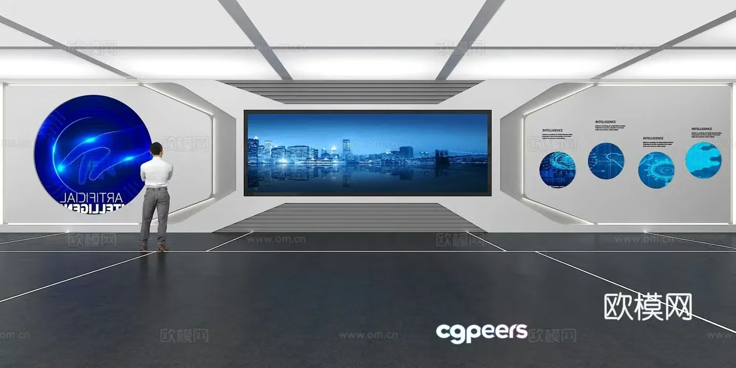 Cultural wall Corporate culture wall Display wall Theme wall Exhibition hall Campus culture Corridor 3D model