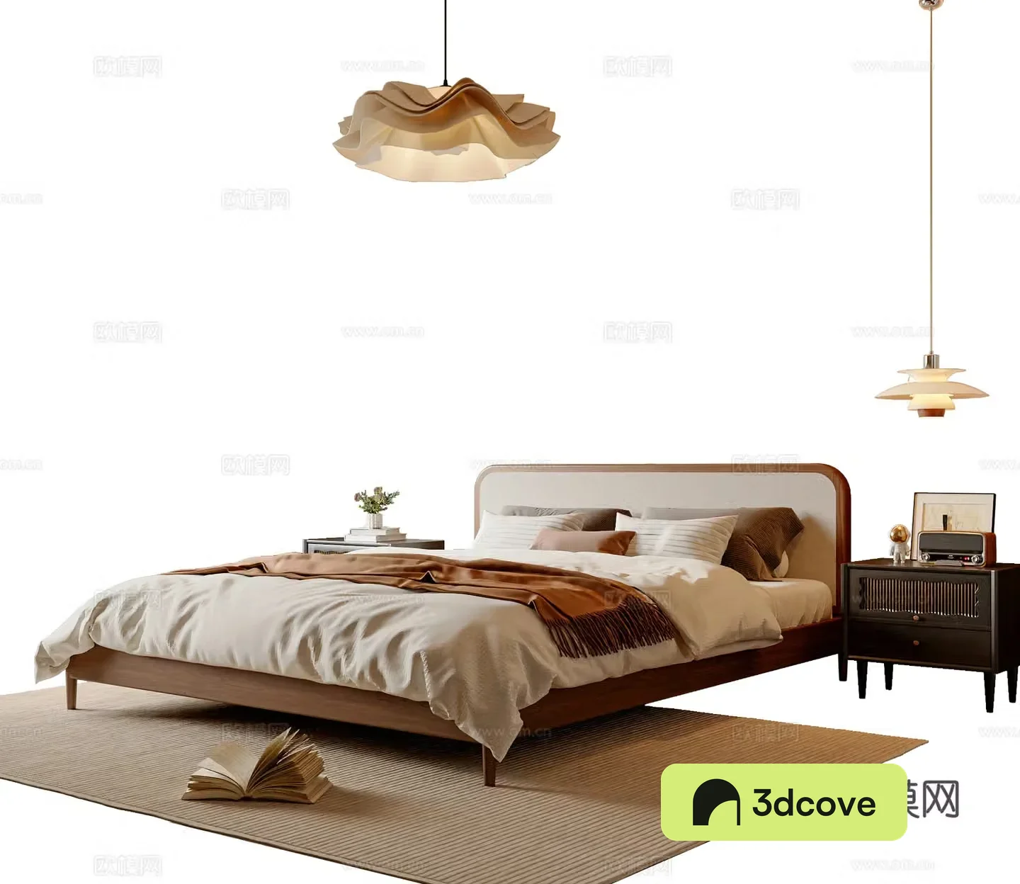 Medieval style double bed chandelier bedside table double bed