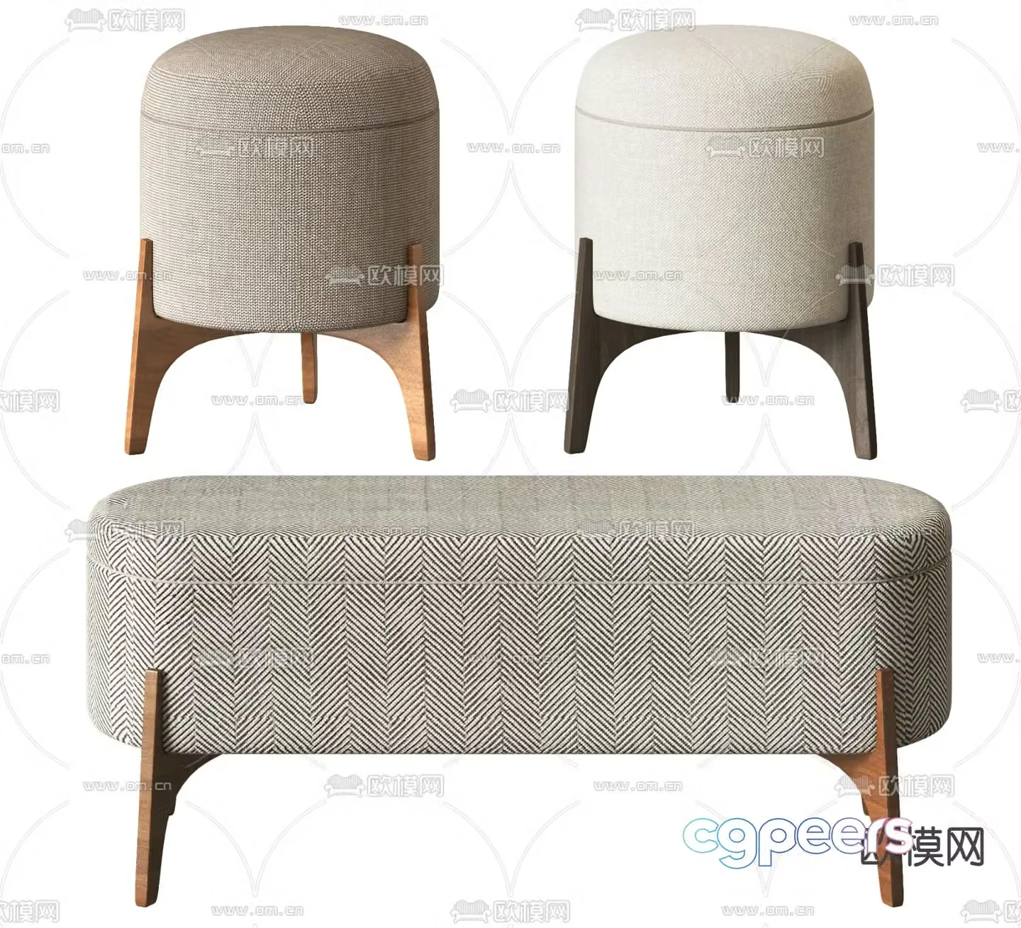 Modern sofa stool 3d model