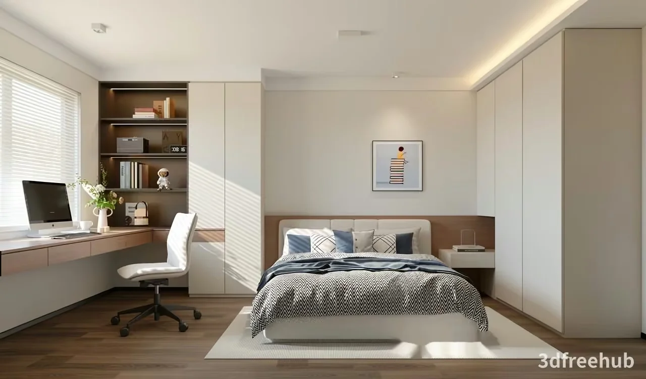 Cozy Bedroom 3D Model – 22959 – VRAY Render