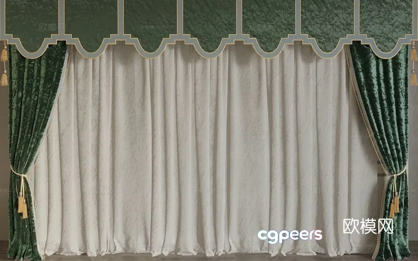 French Curtains Living Room Curtains Bedroom Curtains 3d model