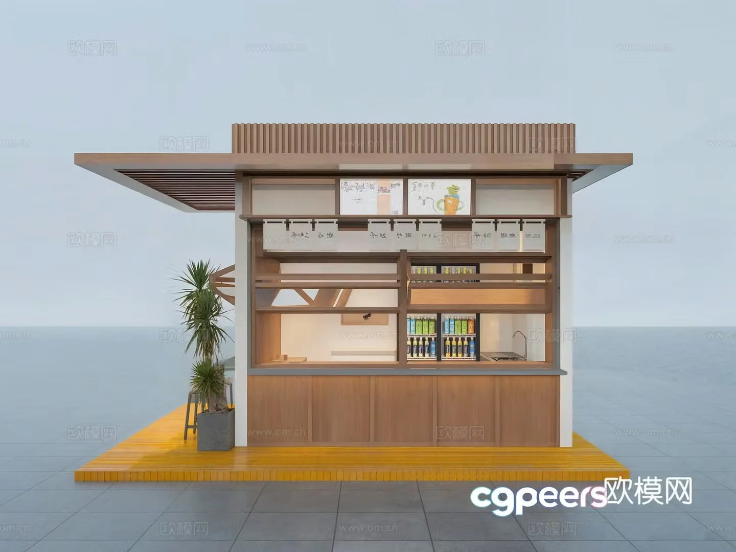 Modern kiosk 3D model