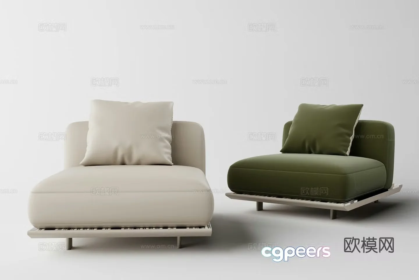 Modern simple single sofa 3d model