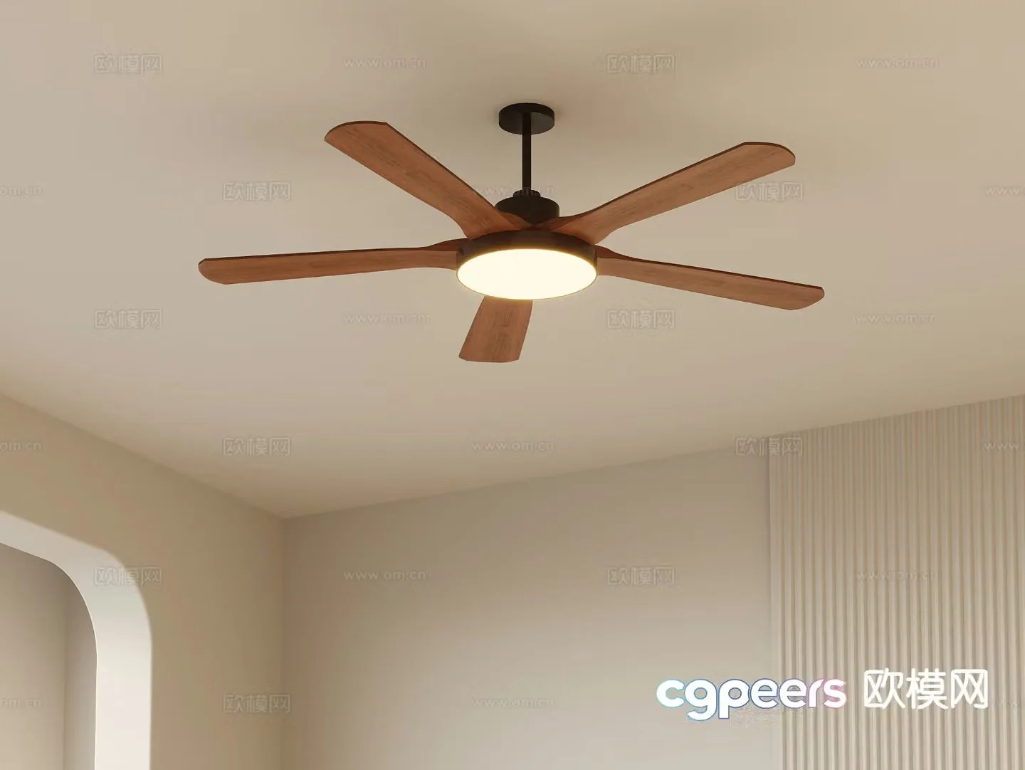 Medieval style ceiling fan lamp fan lamp 3d model